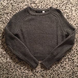 American apparel cropped sweater black and grey